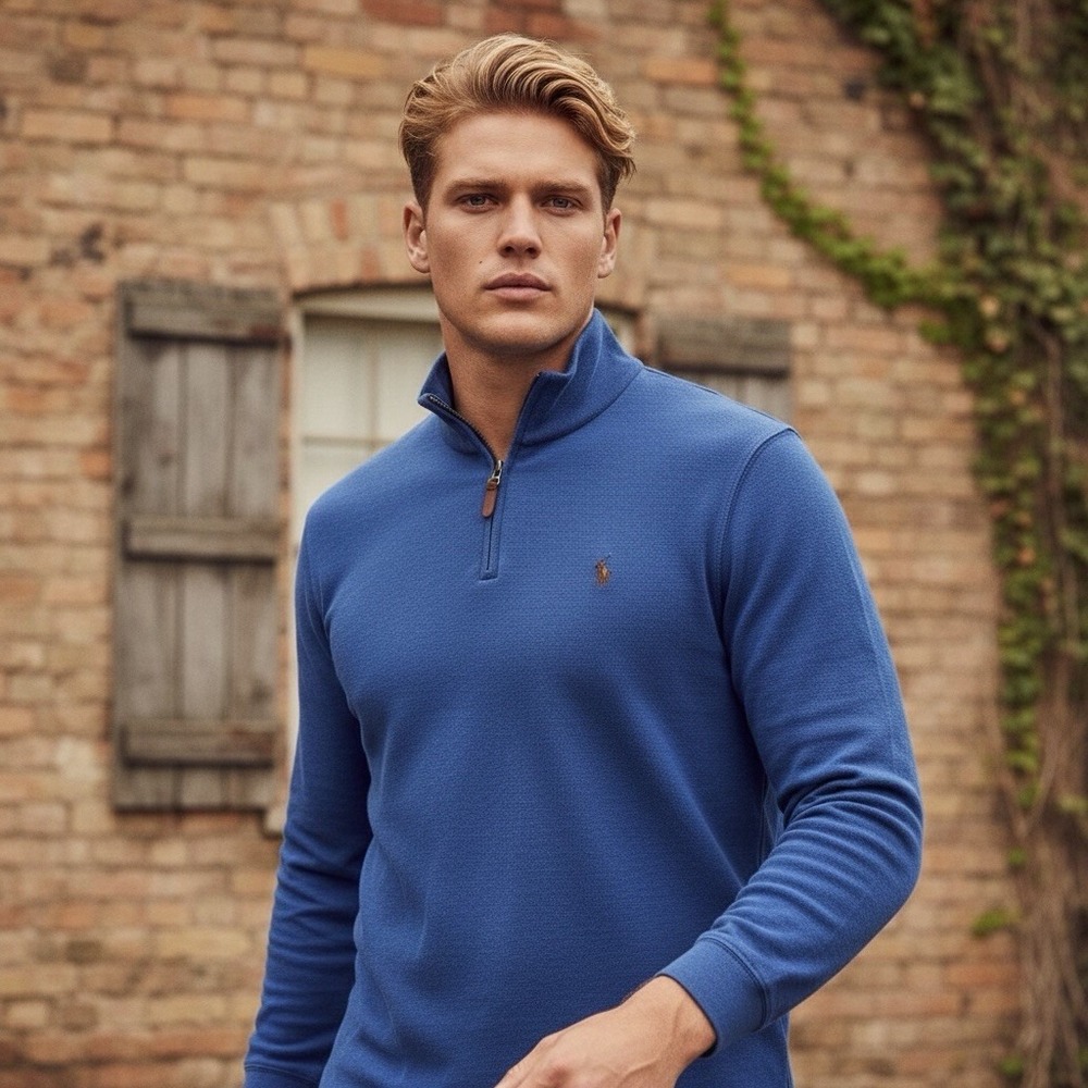 Polo Ralph Lauren Men's 2XLT 1/4 Zip Pullover Sweater Multicolored‎  Pony Cotton